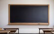 © vikash - Blank blackboard with chalk on blackboard classroom