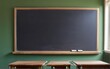 © vikash - Blank blackboard with chalk on blackboard classroom