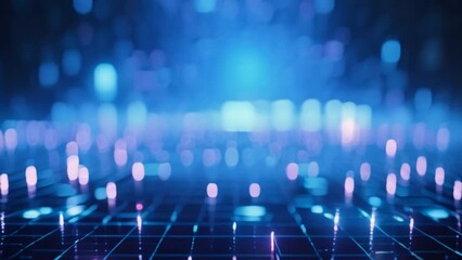 Aufkleber - Abstract technology background of blurred colorful lights resembling a festive bokeh night scene.	
