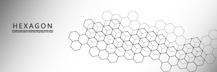 Poster - banner design with hexagon abstract background. vector