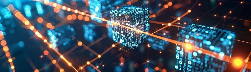 Wall Mural - Blockchain Technology Concept, generative AI