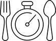 Fast food vector icon with stopwatch