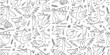 Pelicans family. Funny characters. Seamless pattern background for your design. Colouring page