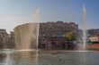 View of Gulab Sagar lake with the fountain in Jodhpur, Rajasthan, India