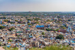 View to the blue town from the Mehrangarh Fort in Jodhpur, Rajasthan