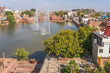 View of the Gulab Sagar lake with the fountain in Jodhpur, Rajasthan