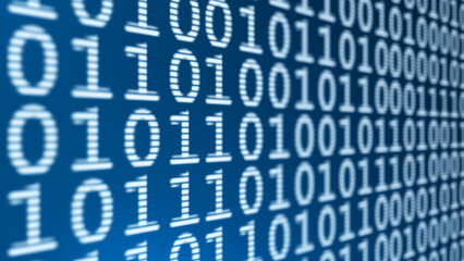 Computer binary numbers code illustration background.