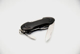 Fototapeta  - Wielofunkcyjny nożyk, scyzoryk z czarną rękojeścią