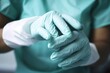closeup of a healthcare practitioner wearing gloves