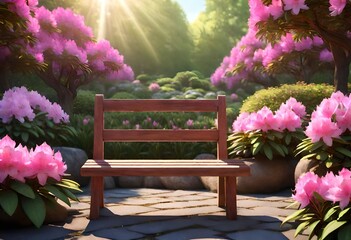 Wall Mural - bench in the garden