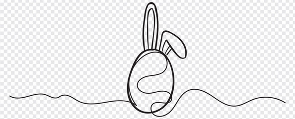 Illustration of a easter rabbit egg of line art style vector