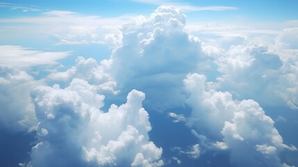 Wall Mural - beautiful cumulus clouds in the blue sky.