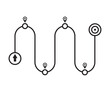 © Charles stockio - Product roadmap or project development road mapping  vector icon in line art for apps and websites. Vector Illustration.