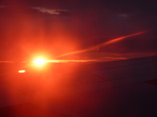 Canvas Print - Coucher de soleil depuis un avion