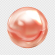 © Nganhaycuoi - Vector realistic pearl, red sphere isolated on transparent background