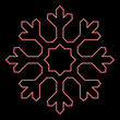 Neon snowflake red color vector illustration image flat style