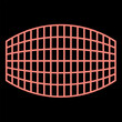 Neon rectangle in projection grid checkered red color vector illustration image flat style