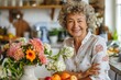 © Gelpi - Radiant Senior Lady in a Sunlit Kitchen Embracing Life - Generative AI