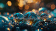 background with glass bubbles and shinny lights