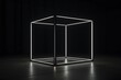 a cube with lights in the dark