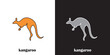 Kangaroo logo,Isolated kangaroo on white background with minimalistic design