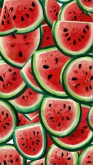 Wall Mural - background of watermelon