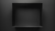 © Flying Fred - Empty clean black paper box from inside, monochromatic style, graphic resource, style.