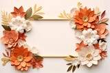 Fototapeta Sypialnia - a frame with paper flowers