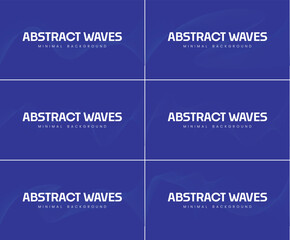 Wall Mural - Collection of abstract waves backgrounds line art blue shade 