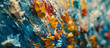 Abstract Artistic Flow of Blue and Yellow Paint Strokes - Dynamic Texture and Color Movement, AI-Generated