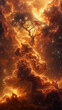 Divine Glowing Surreal Tree in Chroma Nebula