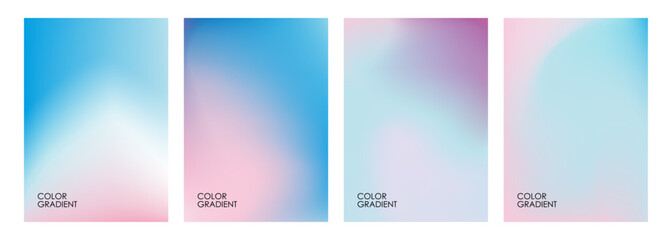 Fototapete - Set of bright blurred backgrounds. Color gradients. Defocused color templates for creative graphic design. Vector illustration.