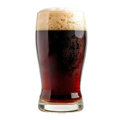 A Pint of Dark Beer isolated on white transparent background, ultra realistic food photography