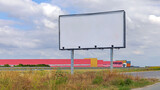 Fototapeta Sawanna - White Billboard Advertising at Highway Road Copy Space