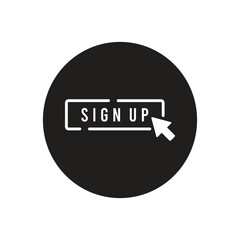 Canvas Print - sign up icon vector