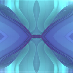 Poster - Symmetrical pattern of three-dimensional neon colored fabric stripes flying in the wind. 3d rendering illustration