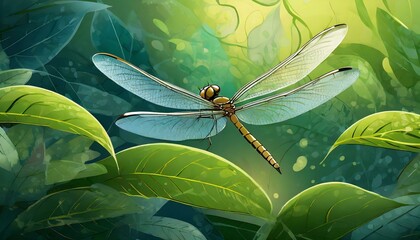 a flying dragonfly