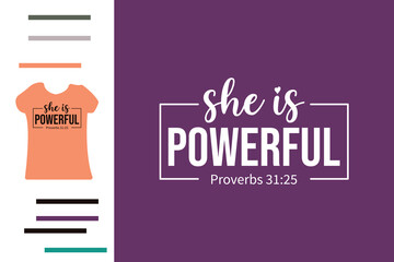 Wall Mural - she is powerful t shirt design