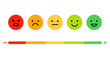 Rating System with Emoji Representing. Different Emotions Rating Scale. vector illustration