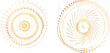Geometry harmony gold fibonacci spiral ratio, vector illustration set