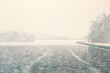 low contrast ballpoint pen pointillism illustration of a lake in the winter with snow