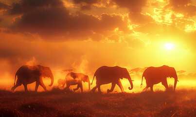 Wall Mural - Elephants