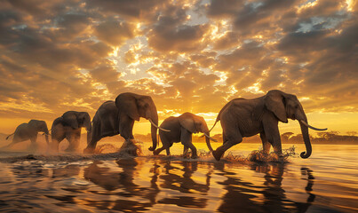 Wall Mural - Elephants