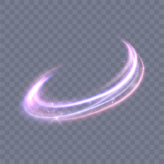Wall Mural - dynamic blue-violet lines of light with glow effect. rotating light shiny half rings. abstract spark
