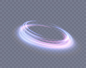Wall Mural - dynamic blue-violet lines of light with glow effect. rotating light shiny half rings. abstract spark