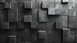 A 3D rendered image of black cubes with various textures creating a unified wall-like pattern suggesting concepts of fortitude and resilience