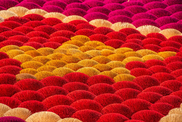 Incense drying in the Quang Phu Cau incense village, Hanoi, Vietnam