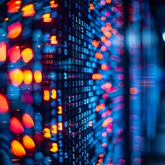 A close-up shot of programming code blurred in bokeh style creates a captivating visual effect, perfect for tech-themed designs.