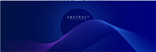 Futuristic Abstract Dark Blue Background. Modern Purple Blue Gradient Flowing Wave Lines Glowing Blue Circle Lines Design. Suit For Poster, Banner, Brochure, Cover, Website, Flyer. Vector Illustration