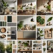 Mood board essence of kitchen room theme with emphasizing warmth and functionality blends modern appliances natural materials